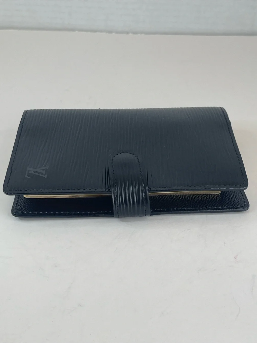 black Louis Vuitton Epi leather small ring agenda cover